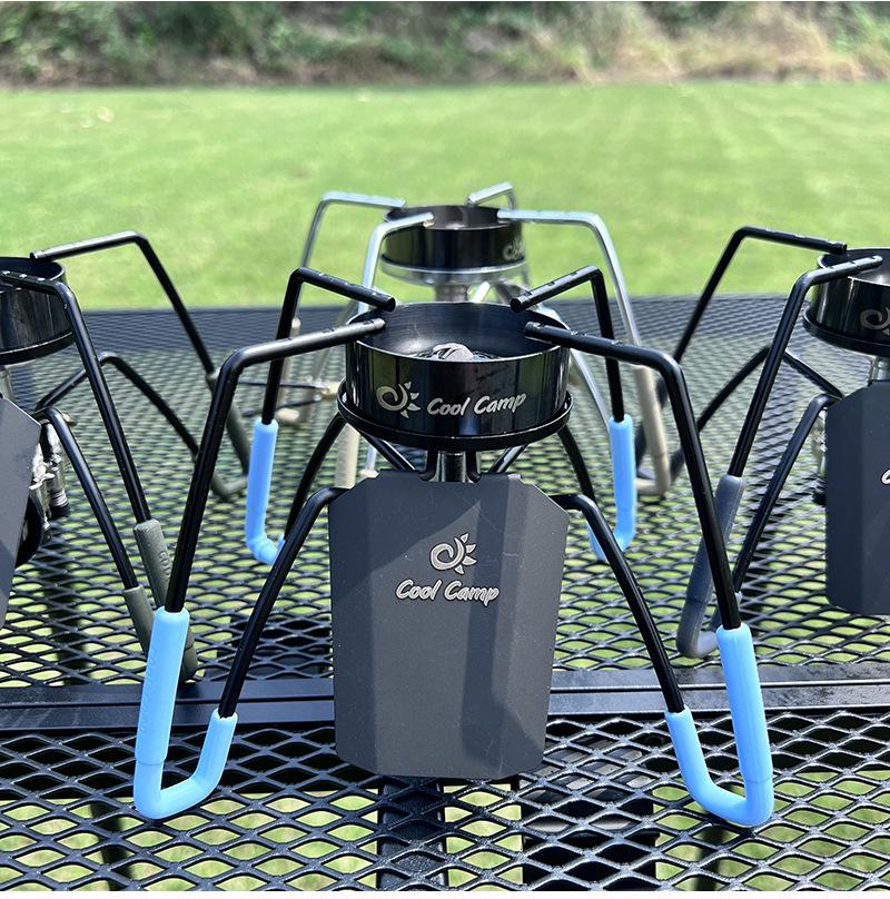 COOLCAMP Portable Folding Camping Stove, Black Spider Cassette Gas Stove for Outdoor Barbecue Cookware