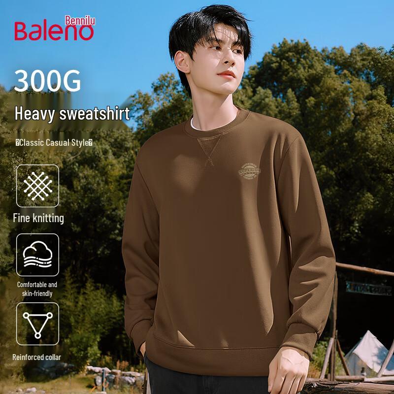 Baleno Herr 300G Tungvikt Grafisk Crew Neck Sweatshirt