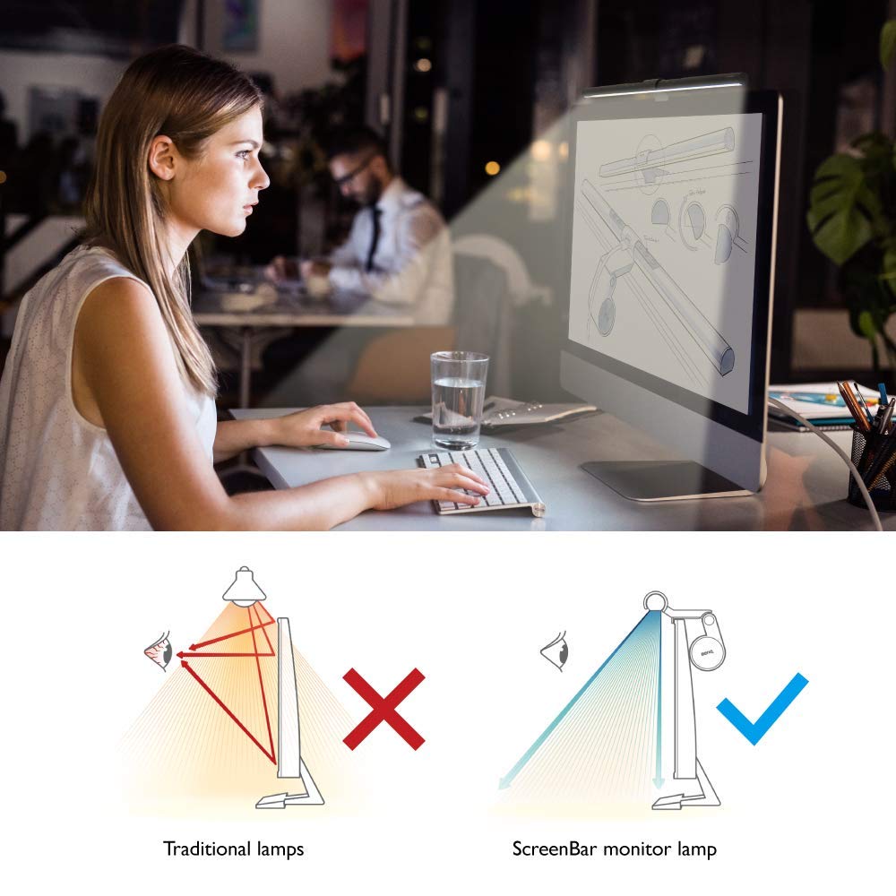 BenQ ScreenBar Monitor Hanging Light [Desk Light Monitor Lamp]