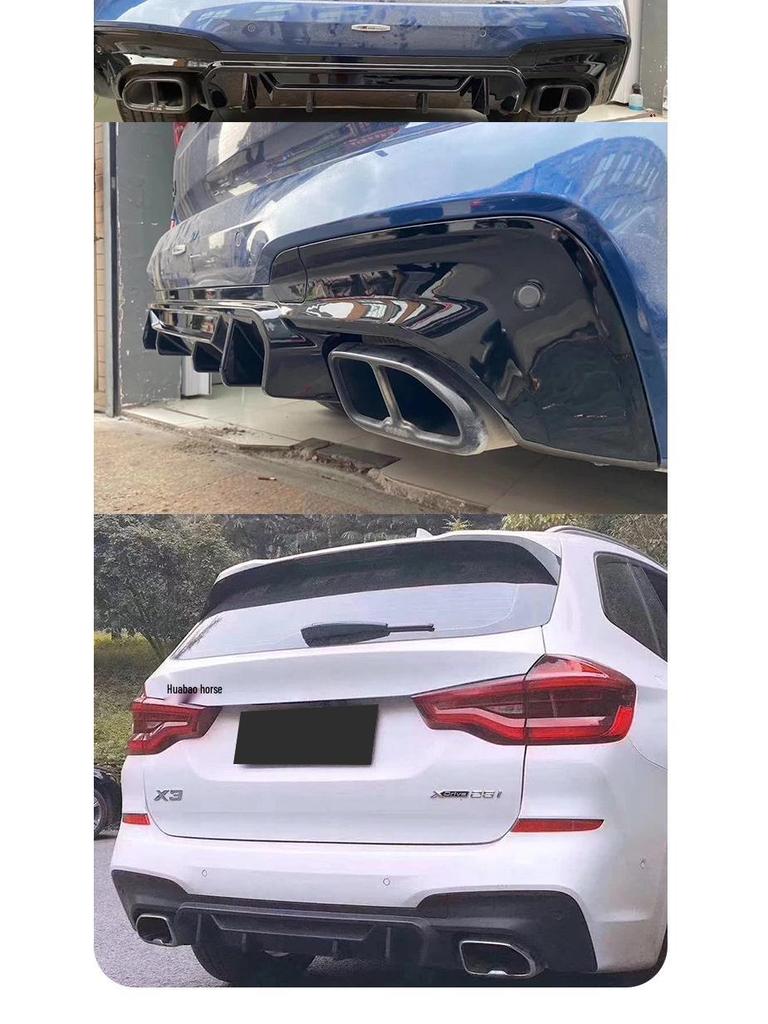BMW X3 G01/G08 Rear Lip Kit: Glossy Black Carbon Fiber Diffuser