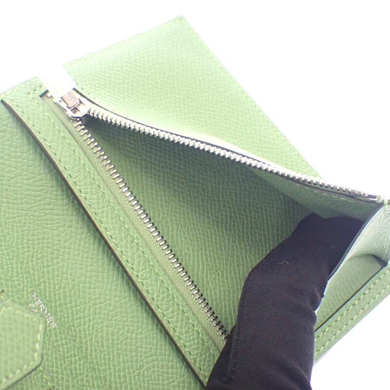 HERMES   Bifold Wallet green Epsom Women