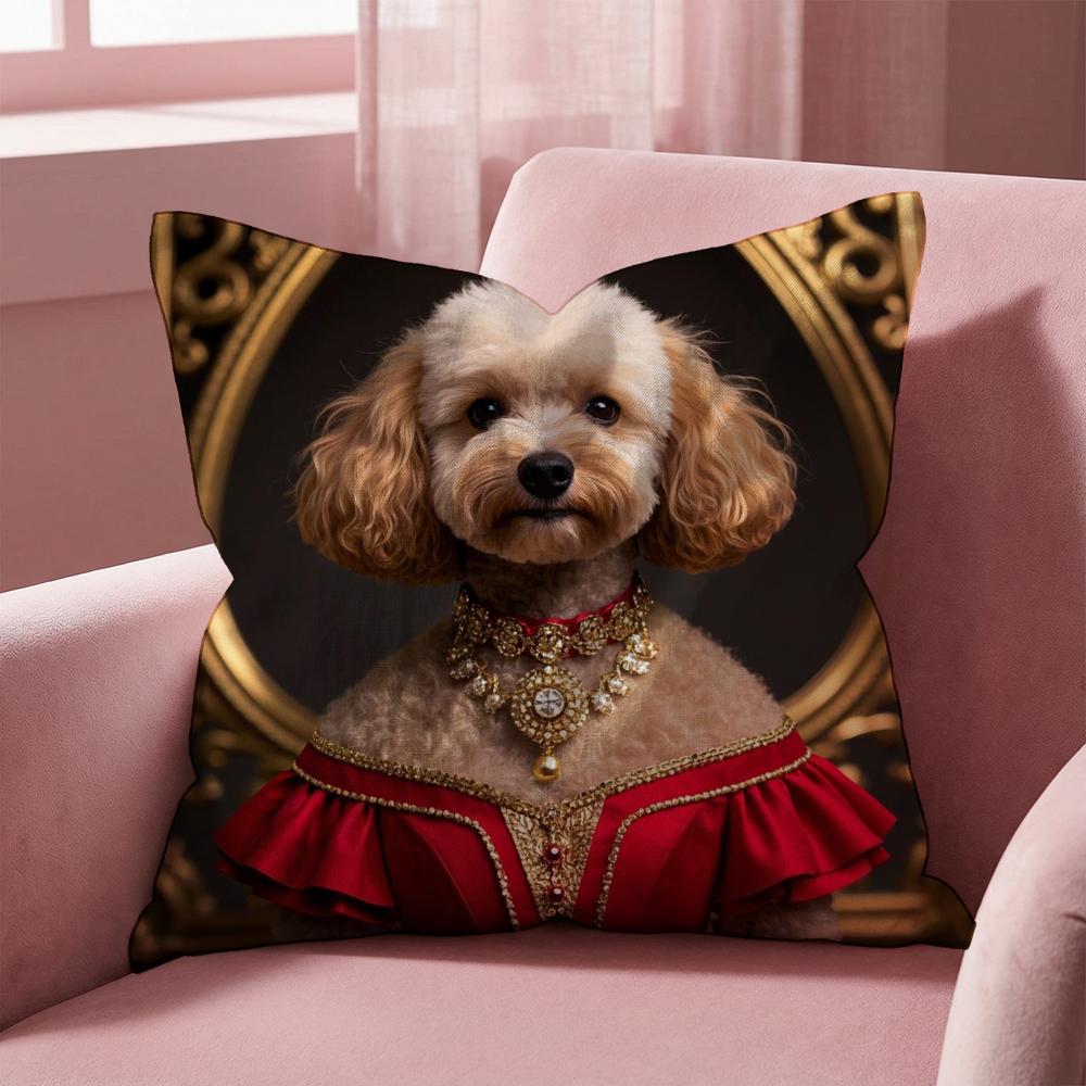 Poodle Dog Cushion Cover Multi-Scene Pillow Cover for Home & Car - Reversible, Soft & Durable for Daily Use
