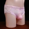 Men's lace underwear with jj cover, sexy sex stockings underwear, ultra-thin and breathable summer fully transparent briefs