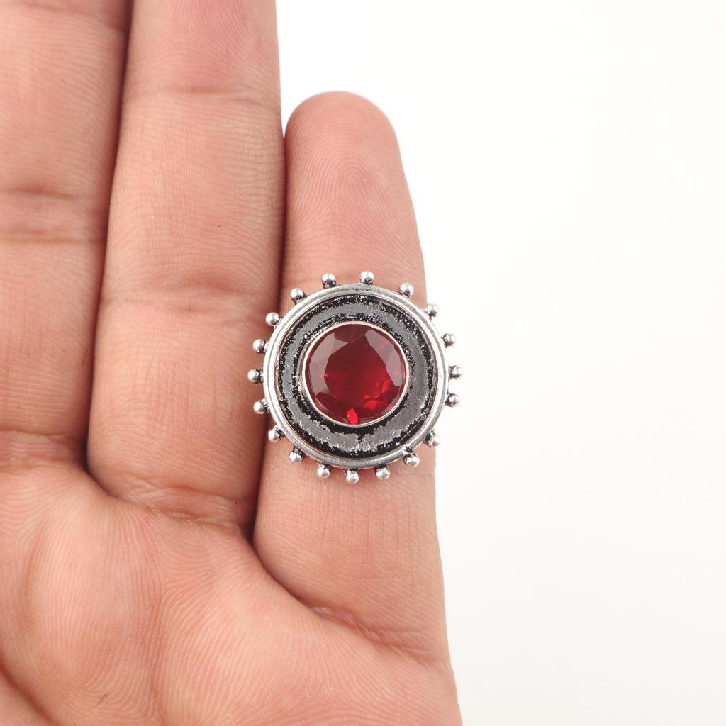 Pink Rubellite Gemstone Jewelry, 925 Sterling Silver Ring, Handmade Charming Ring, Bohemian Rubellite Earring For Grandma Gift
