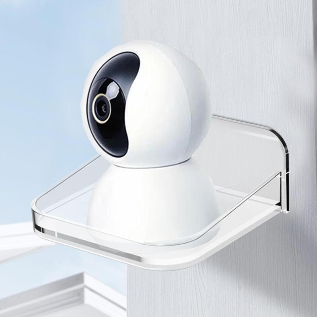 Clear Acrylic Camera Shelves No Drilling Baby Monitor Holder Mini Speaker Rack Adhesive Floating Shelf for Home Office Organizer