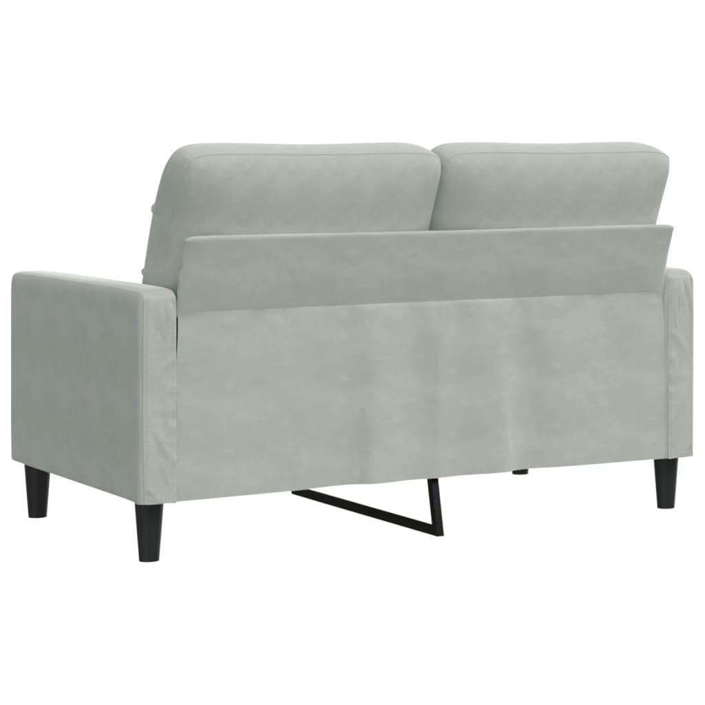 2 Seater Sofa Light Grey 120 cm Velvet