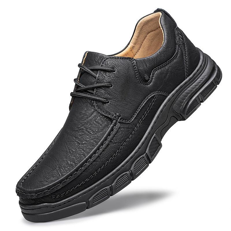Best-selling Shoes - Men s Large-sized Outdoor Shoes, Casual Leather Shoes, Hiking Shoes 39 чёрный