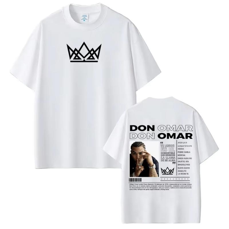 

Rapper Don Omar Album Tour Print T-shirts Men Women Hip-hop T-shirts Short-sleeved Loose Casual Cotton Harajuku Punk T-shirts 5XL різнокольоровий