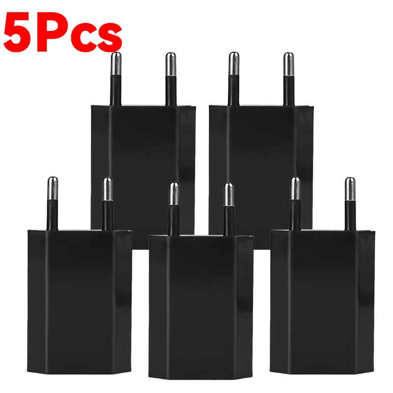 1-5Pcs Mini Universal 5V 1A EU Plug USB Wall Charger Portable Travel USB Power Adapter Charger For Phone Samsung Xiaomi Huawei