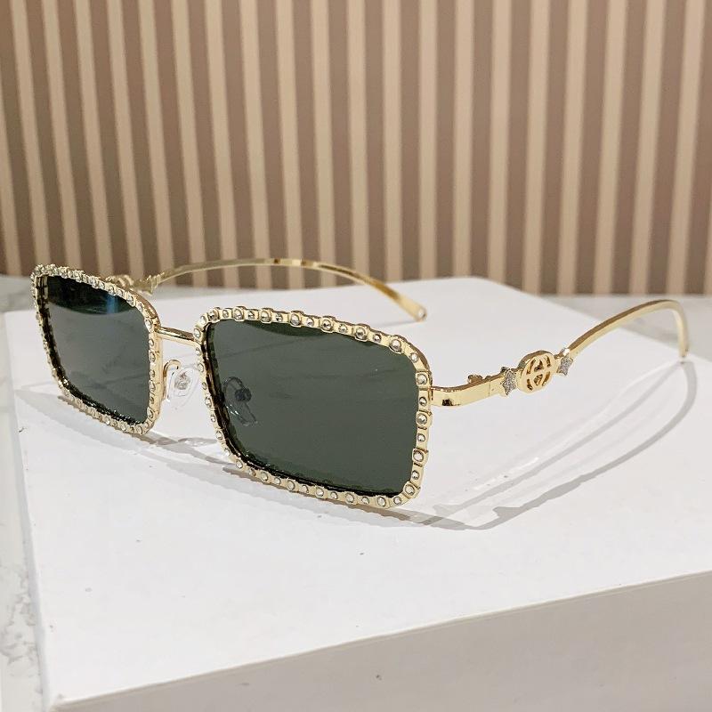 JYL TS Sunglasses Square Diamond UV Street Style/98136 B-706 розовая жемчужина