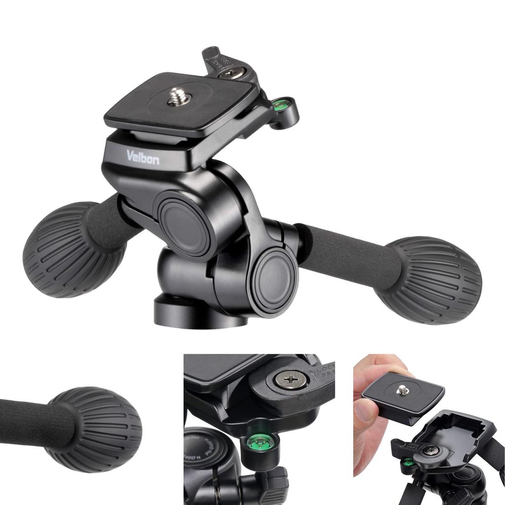 Velbon N AZ Pan Head with Quick and Level for DSLR and Mirrorless Cameras PH-G40D 3-Way Shoe, Pan/Tilt, (AMZPH-G40D-N, 0017915835672)