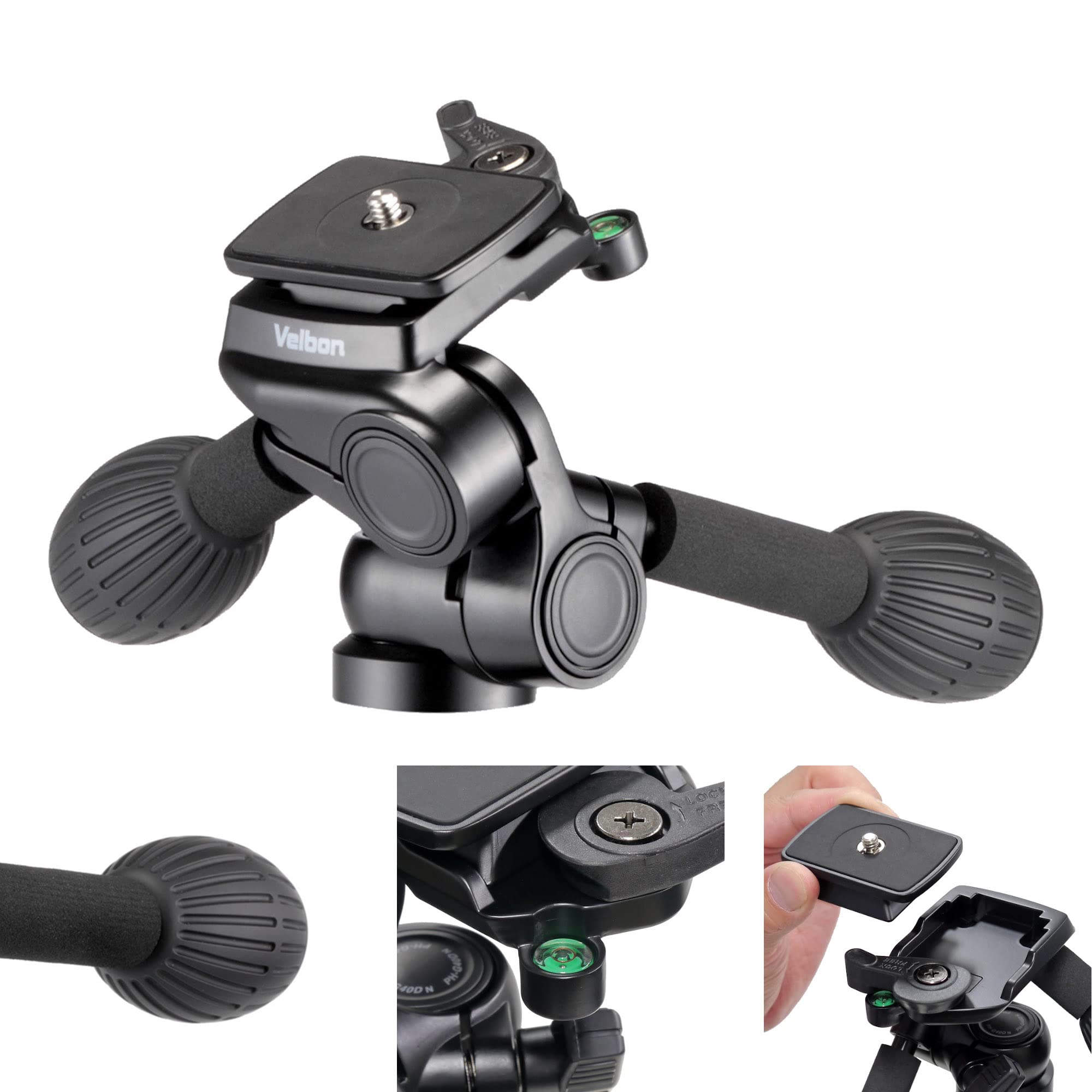 

Штативная головка Velbon N AZ с быстросъемной площадкой и уровнем для зеркальных и беззеркальных камер PH-G40D 3-позиционная, панорамная/наклонная, (AMZPH-G40D-N, 0017915835672)