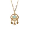 Elegant S925 Sterling Silver Opal Ruyi Peace Lock Necklace - High-End Chinese Style Pendant for Women