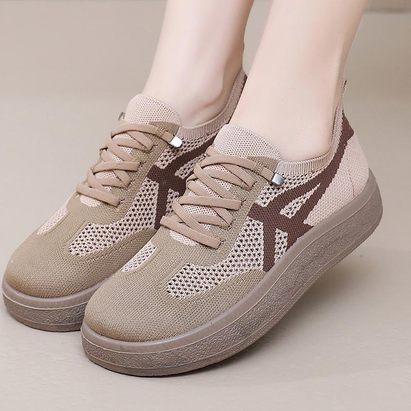 2025 shoes women's soft sole non-slip breathable light lazy shoes fashion casual mesh comfortable one-pedal German training shoes