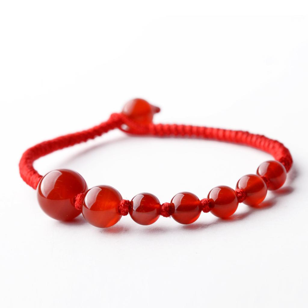 Agate Red Rope Hand-Woven Flower Blooming Rich Bracelet Ethnic Style Exquisite Couple Girlfriend Fashion Jewelry Handmade Auspicious Clouds