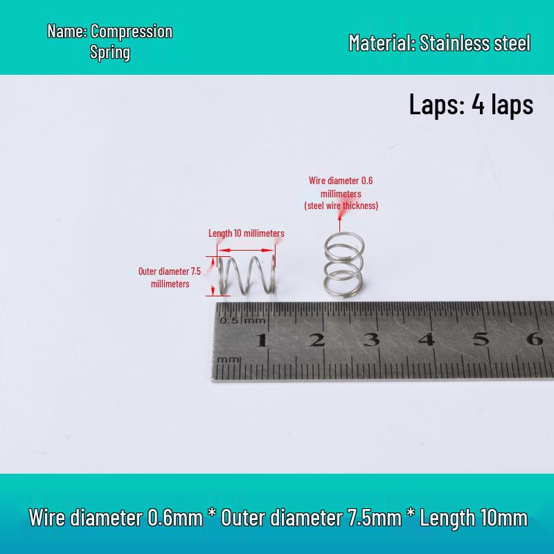 Y-förmige Edelstahl-Druckfeder, 0,6 mm Draht, 7-12 mm Außendurchmesser