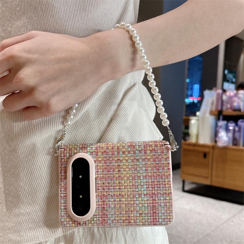 Huawei PuraXMax Foldable Phone Case: Dual-Axis Design, Woven Texture, Includes Lanyard