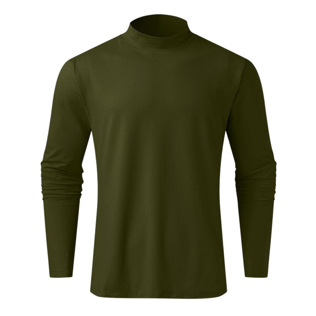 Men's Casual Slim Fit Basic Tops  Lightweight Turtleneck Pullover Shirt