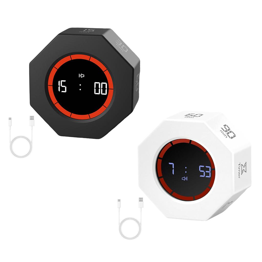 Automatischer rotierender leiser Timer Wiederaufladbares visuelles Countdown-Gerät ABS-Textur Geeignet für Küchenarbeit Fokussierung