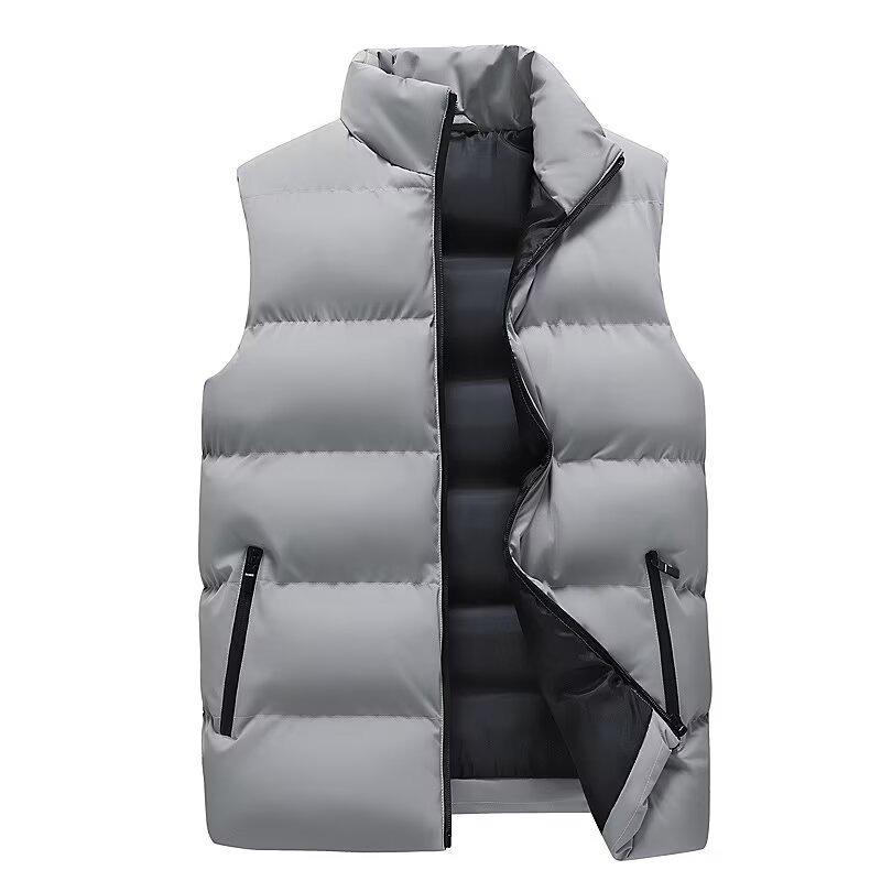 Autumn and winter warm men's vest casual loose thickened coat men's solid color simple men's vest