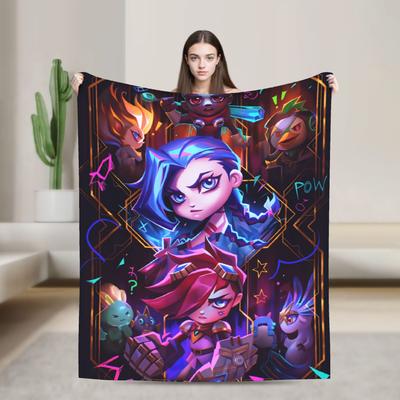Arcane Flannel Blanket Viktor Game Anime Jinx Jayce Jesus Sevika  Soft Warm Throw Blanket for Bedroom Bedspread Sofa Bed Cover