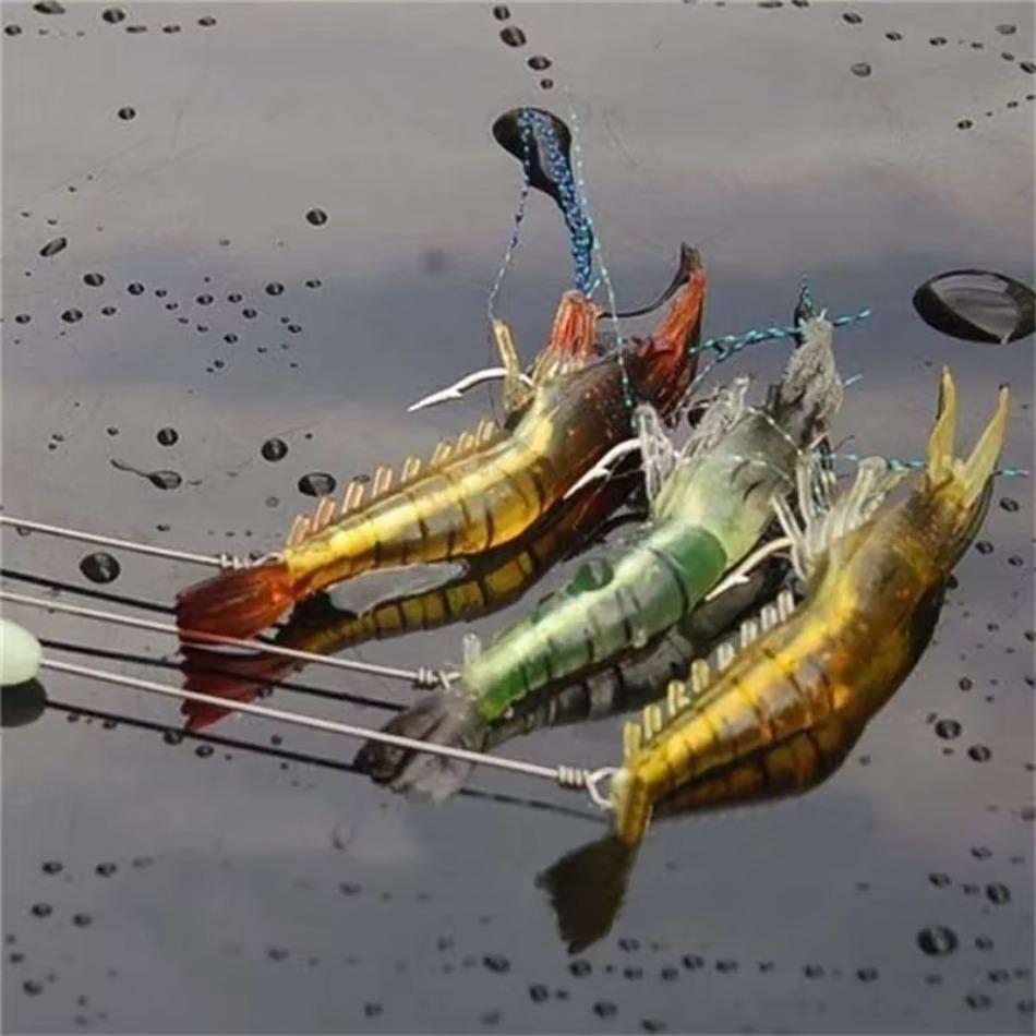 Randomly Select One Luminous Soft Lures Artificial Shrimp Hooks Baits Sinking Tackle 9cm 6g Fishing Lure Accessories