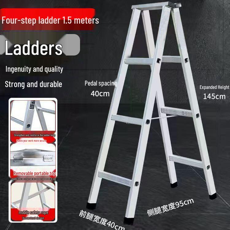 

3м А-подібна залізна драбина з нековзною квадратною трубою, оцинкованою трубою, шарніром та посиленою конструкцією для побутового чи інженерного використання