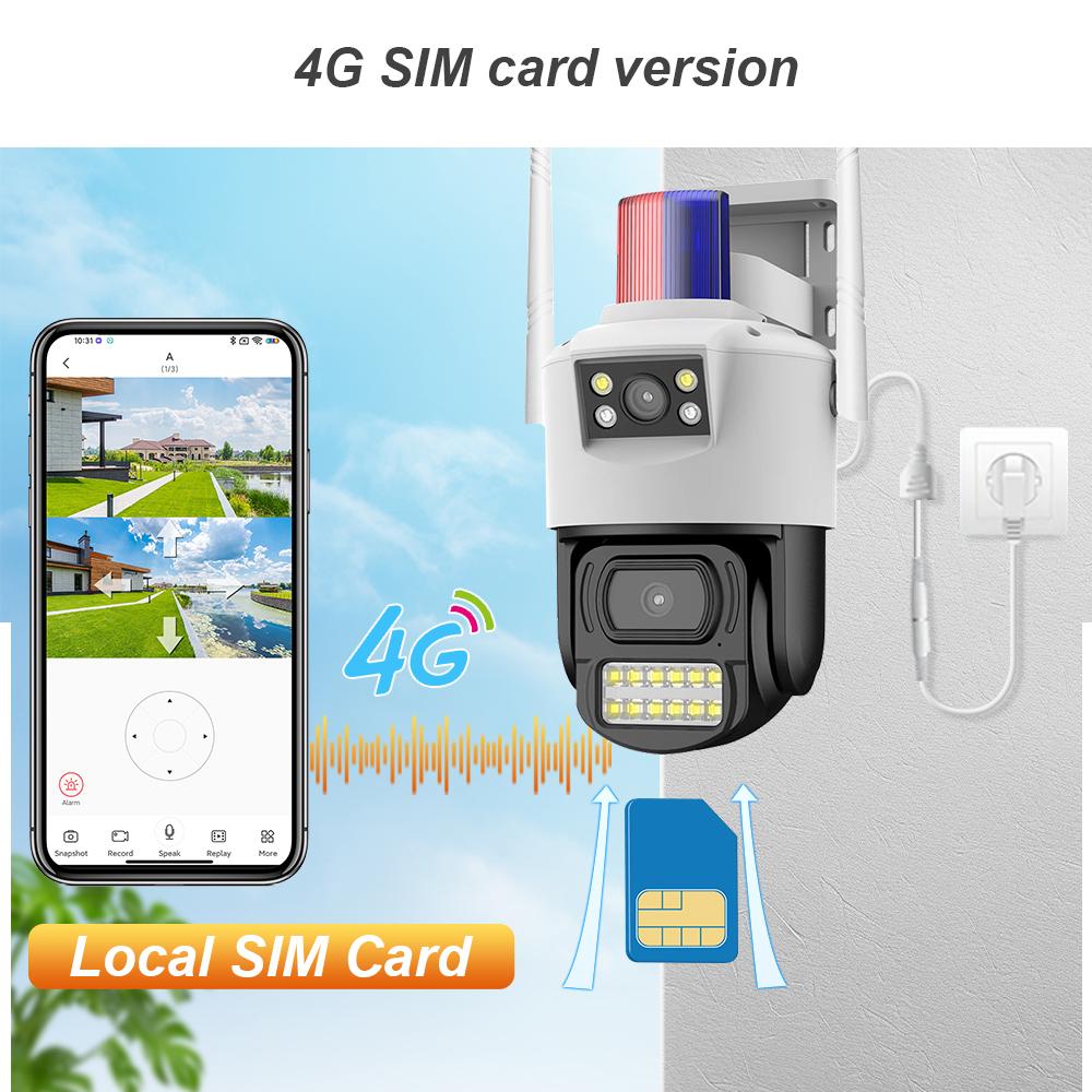 Kamera sieciowa WIFI/4G IP, kamera monitorująca GSM o wysokiej rozdzielczości, automatyczne śledzenie, widzenie nocne, monitoring bezpieczeństwa