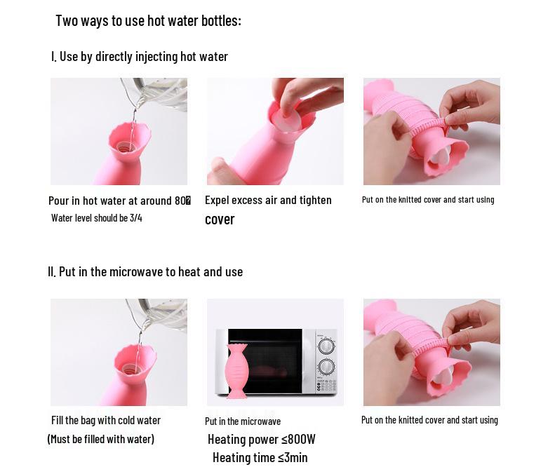 Silicone Candy-Shaped Hand Warmer and Hot Water Bottle