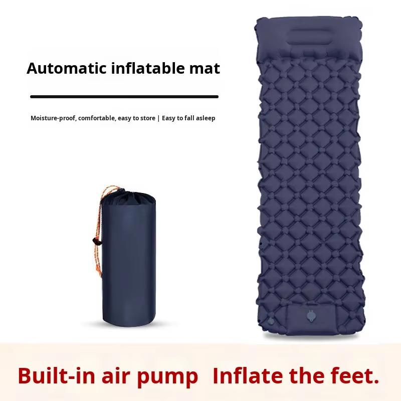 40D Nylon Waterproof Ultralight Summer Air Mattress with Built-in Pump Compact Foldable Sleeping Pad for Hiking Camping