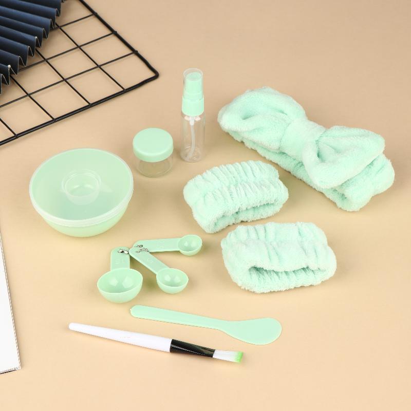 Includes Face Wash Headband Wrist Strap Spray & Facial Mask Bowl 12 Pcs Travel Cosmetic Kit with Leak Proof Bottles Set
