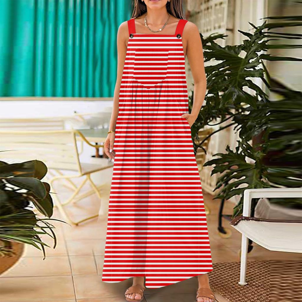 Dámské ležérní overaly kombinézy Nastavitelná ramínka léto bez rukávů Roztomilé pohodlné dupačky s kapsou