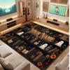 Decorative Artwork Theme Crystal Velvet Floor Rug Personalized Custom Name Text Warm Carpet Home Decoration