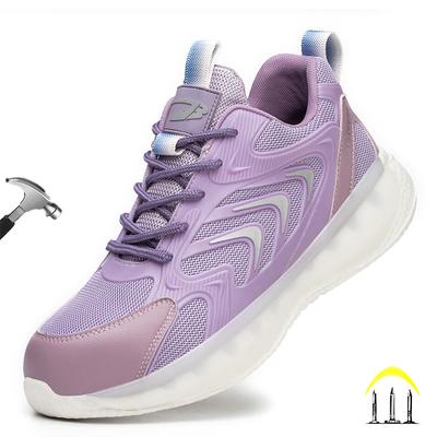 Dian Sen New Women Work Non Slip Safety Shoes Light Breathable Sneaker Platform Female Sports Shoes Boots Sneakers