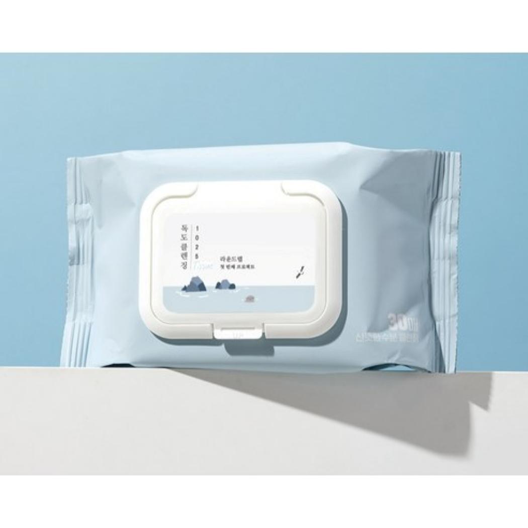 ROUND LAB 1025 Dokdo Cleansing Tissue Makeup Remover Wipes 30 Sheets 1 Pack (30 Sheets)