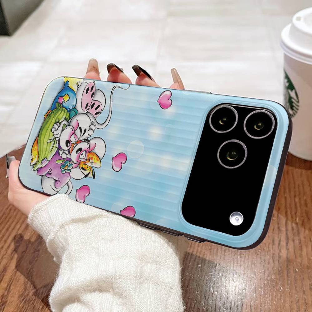 Cartoon D-Diddl For IPhone 17 16 15 11 12 13 14 Pro Max Plus Pro Corrugated Translucent Back Phone Cover