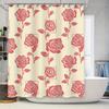 Vintage Red Floral Shower Curtain Decorative Rectangular Pattern Waterproof for Bathrooms Bathroom Accessories 180x240cm (6ftx90