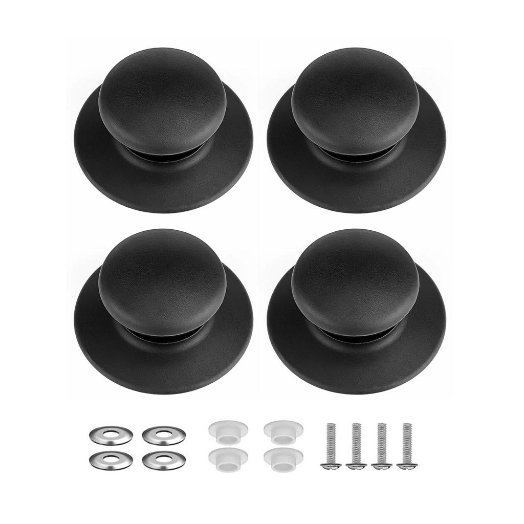 4pcs Multipurpose Pot Lid Knobs Replacements Handles Home Accessory for Kitchen Supplies Cookware Pot Lid Black