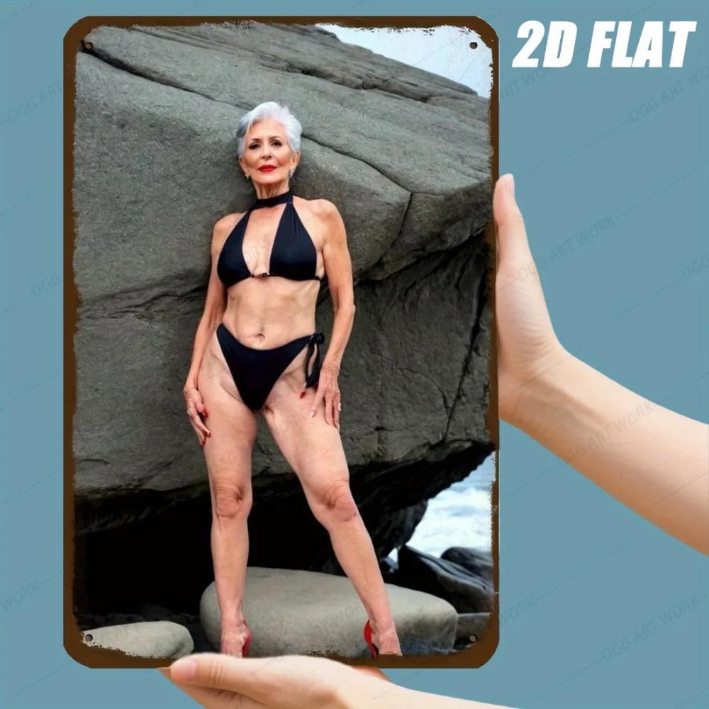 Винтажная пин-ап девушка Металлическое настенное искусство 8x12 дюймов Ретро Декор Гаража Черный Постер для Мужской Комнаты Домашнего Офиса Студии 20x30cm