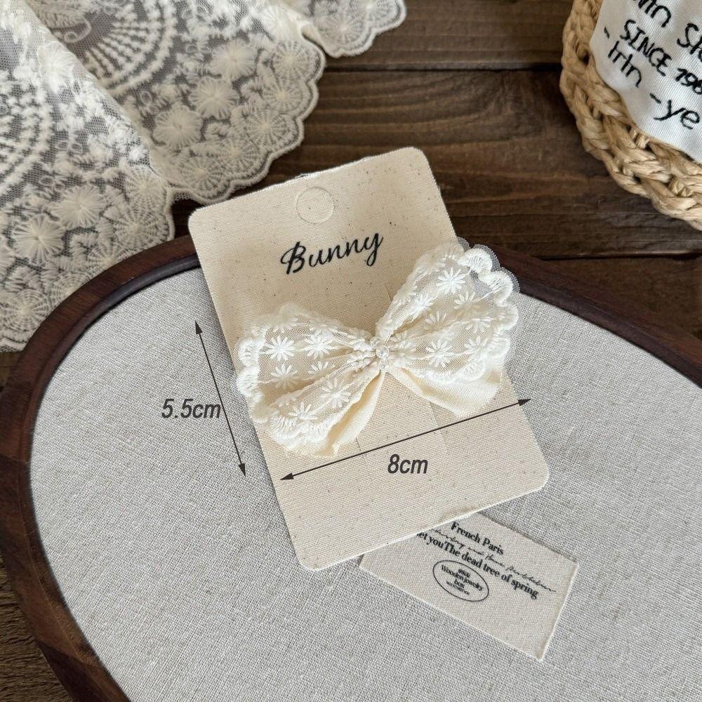 Cute Milk Apricot Lace Hair Clip Hair Accessories Headwear Kids Hairpins Handmade Bow Barrettes