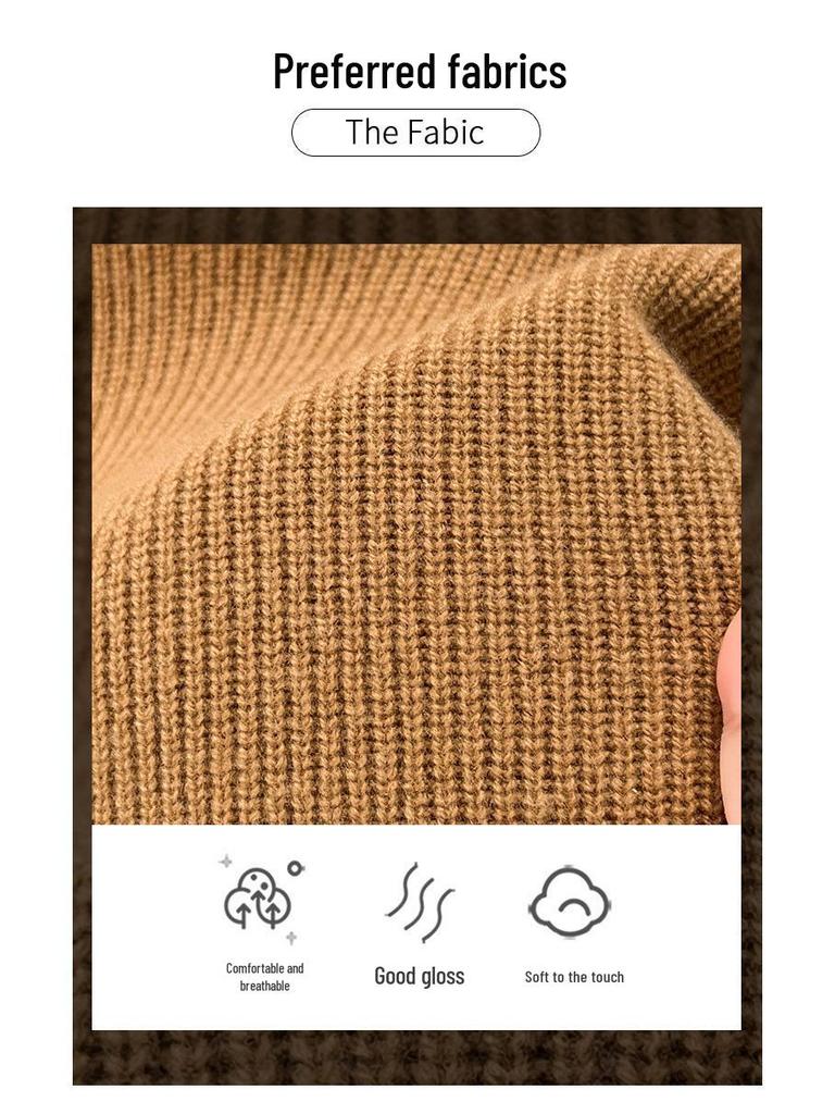 Men's Autumn & Winter 100% Wool Half-High Neck Sweater - Middle-Aged & Dad's Fashion