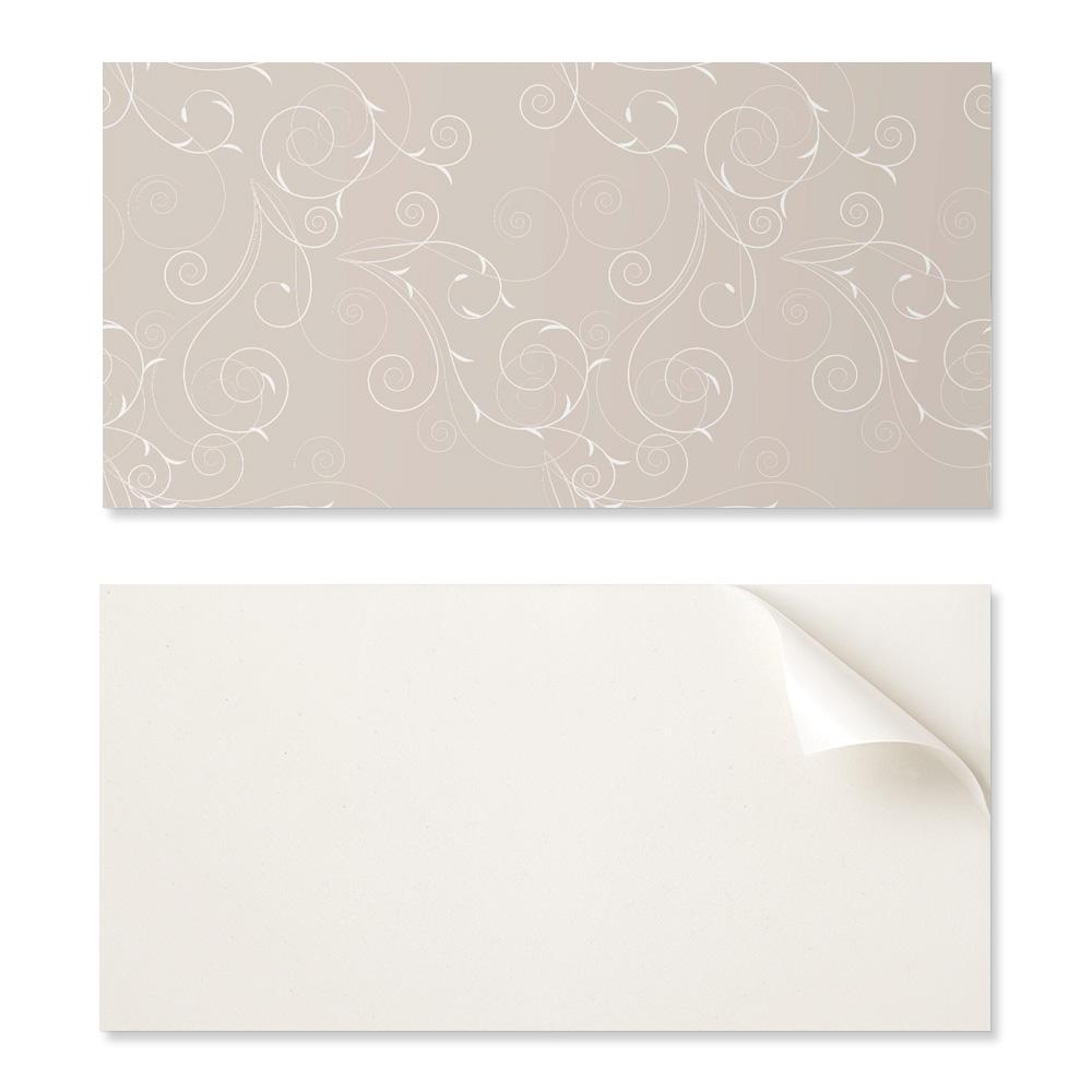 Decorative Self-Adhesive Vinyl Panel 100x50 Cm Delicate Spirals and Leaves