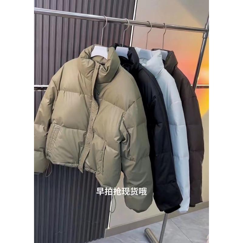 

Короткий воротник-стойка, маленькая пуховая хлопковая одежда, женская простая свободная версия, куртка на молнии, хлебная куртка, однотонная XL белый