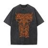Washed Vintage Rock Band Falling In Reverse Skeleton Print Tshirt Men Women Retro Gothic Punk Tshirts Cotton Oversized T Shirt