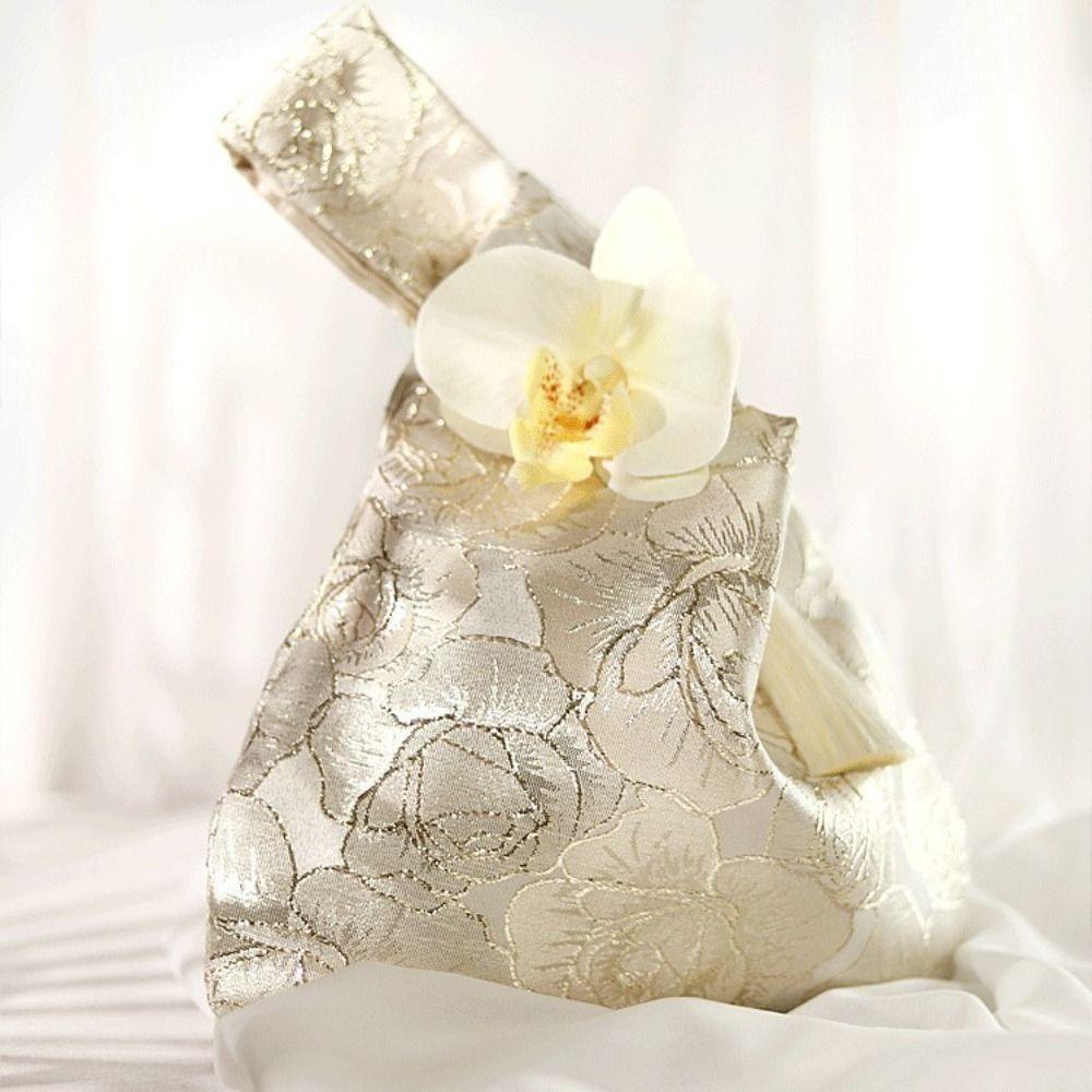Orchid Flower Tassel Knot Wrist Bag Temperament Small Item Pouch Cosmetic Bag