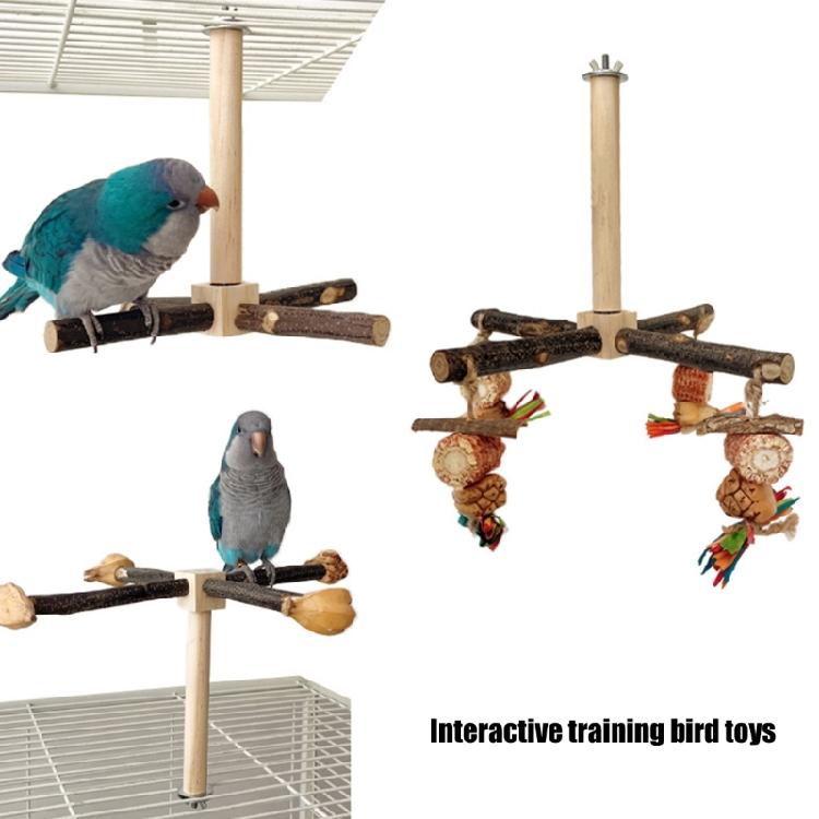 Multifunctional Parrots Stand Rotating Scratchers Toy for Conure Budgies
