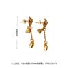 Gold Lotus Two-life Earrings, Lotus Tassel Earrings, Small Niche Design Earrings for Women, Exquisite Female Jewelry