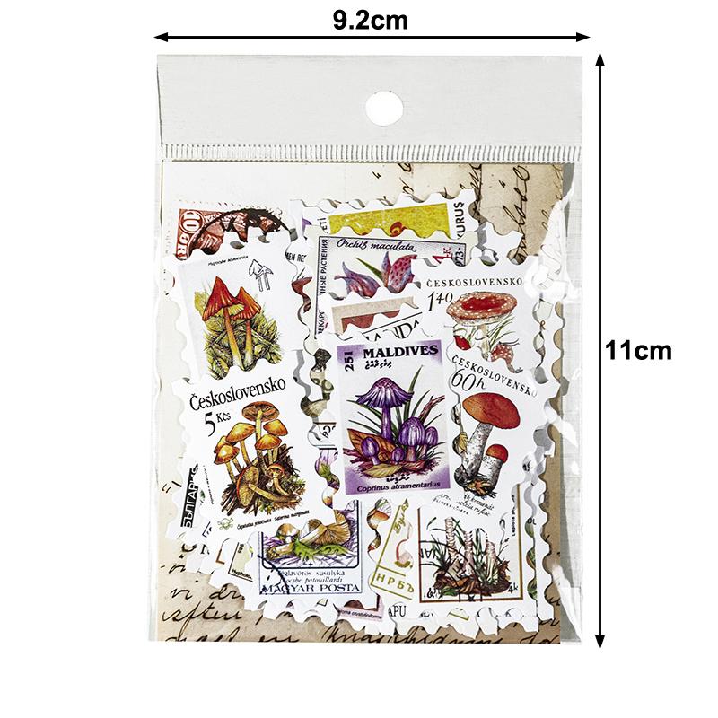 50 listů Filatelistická muzejní série Samolepky s poštovními známkami Téma Scrapbookingový materiál Ručně vyráběný Diář Album Junk Journal Potřeby