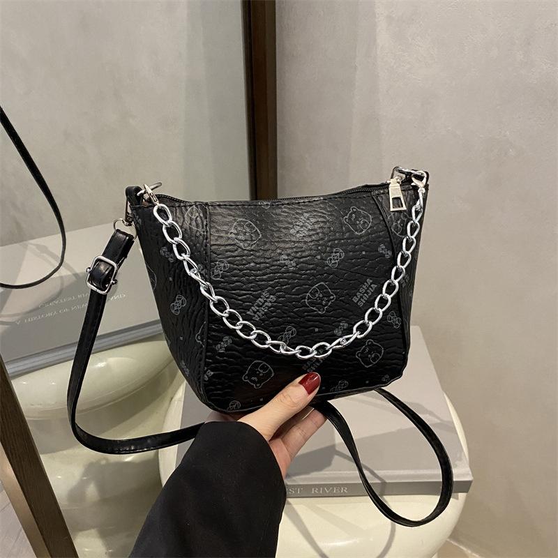 

Light luxury letter printing bucket bag, old flower light luxury summer new ingot high-end single shoulder crossbody mobile phone bag чёрный