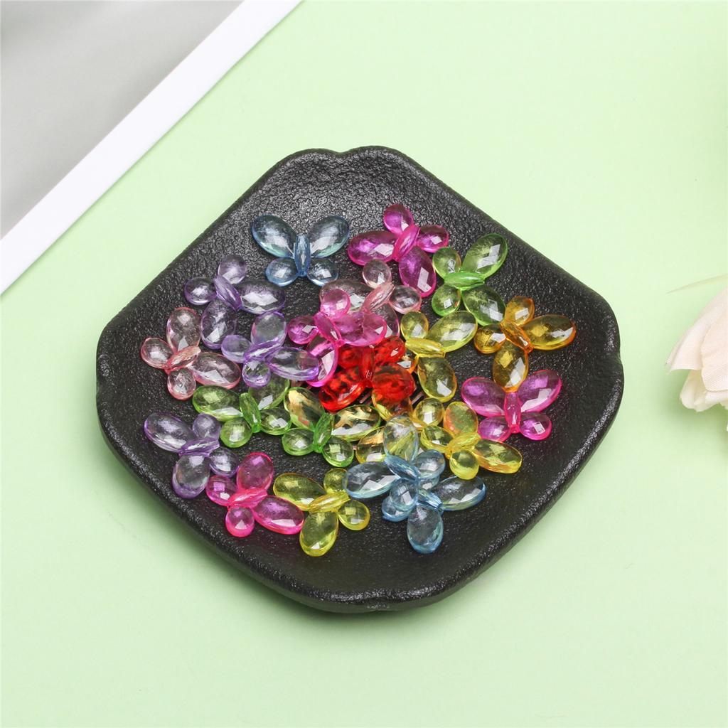 100Pcs DIY Crafts Loose Beads For Jewelry Making Transparent Flower Star Pendant Wholesale Necklace Bracelet